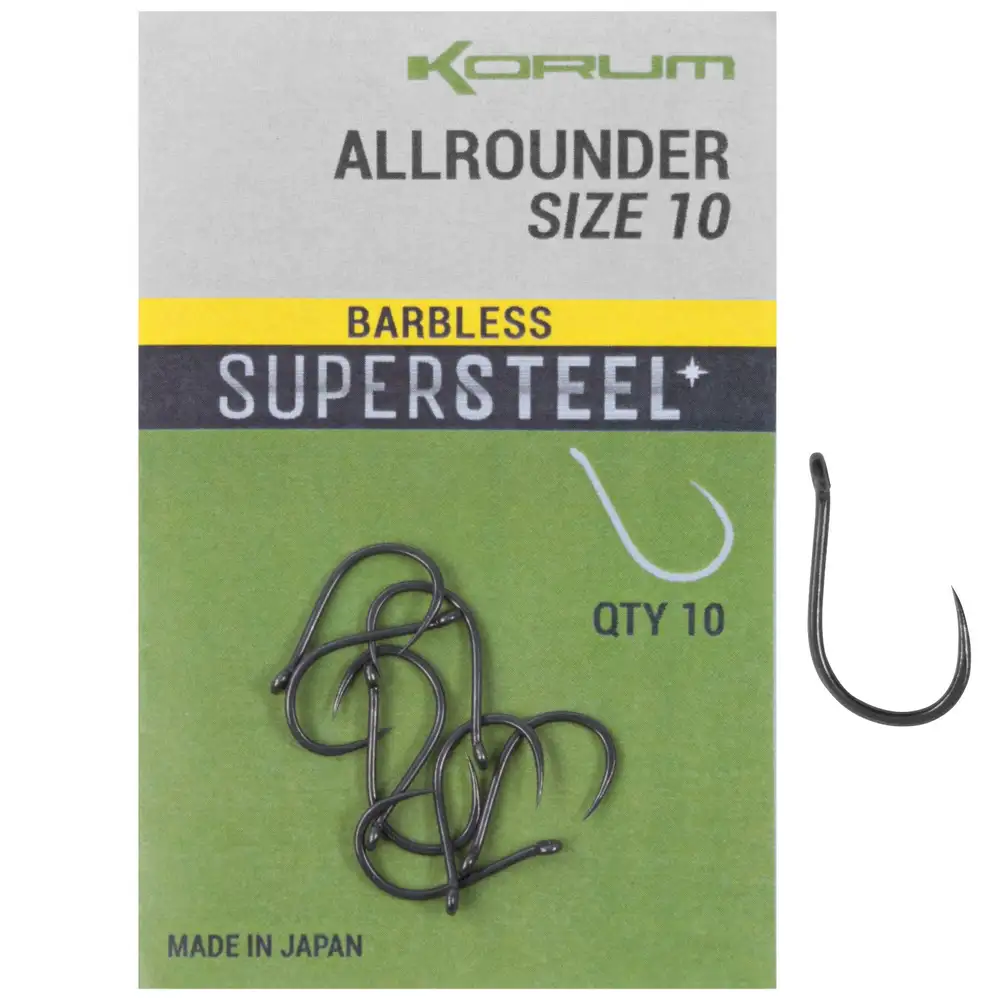 Korum Supersteel All Rounder Haken, Ohne Widerhaken