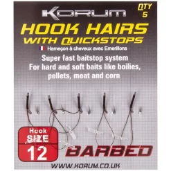 Korum Quickstop Am Haarvorfach, Widerhaken -Fisch Zubehoer korum barbed hook hairs with quickstop