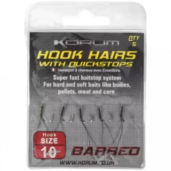 Korum Quickstop Am Haarvorfach, Widerhaken -Fisch Zubehoer korum barbed hook hairs with quickstops 1.jpg